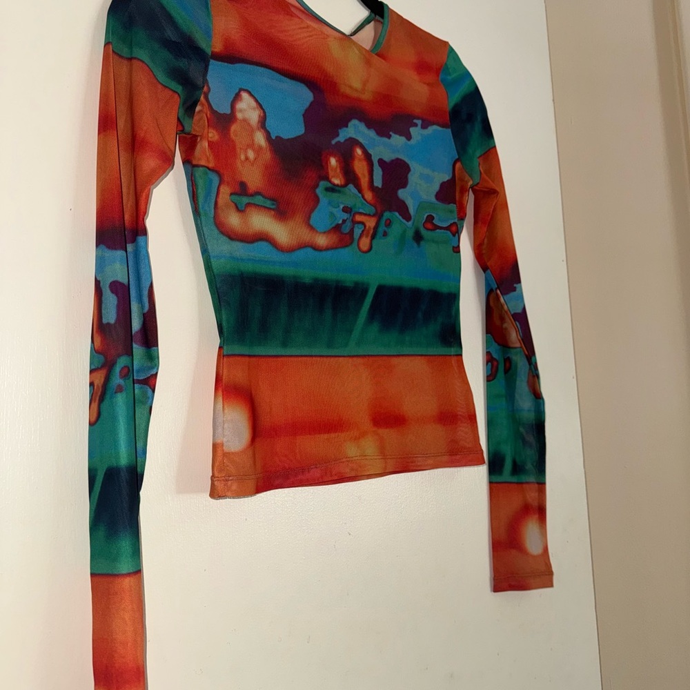 Miaou Multicolor Abstract Long Sleeve Top